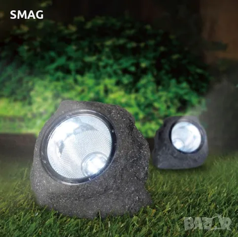 Слънчев соларен фенер LED камък дизайн 14.5x12.5x11cm S_1220606