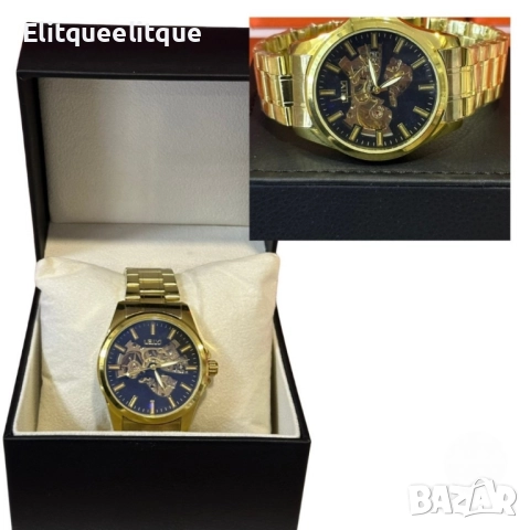 Луксозен златен часовник LEIYI - с прецизен циферблат, снимка 5 - Мъжки - 52278899