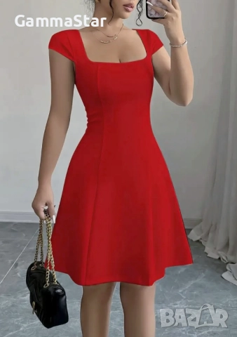 Елегантна червена рокля , снимка 2 - Рокли - 52028293