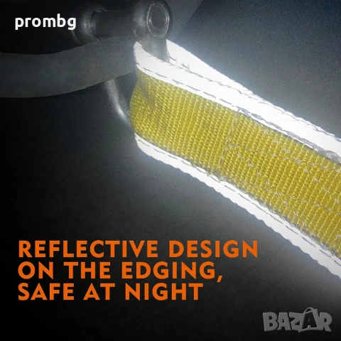 здраво въже за теглене, 9 т, 5м, 2 куки, ръкавици, светлоотразително, снимка 7 - Аксесоари и консумативи - 35566385