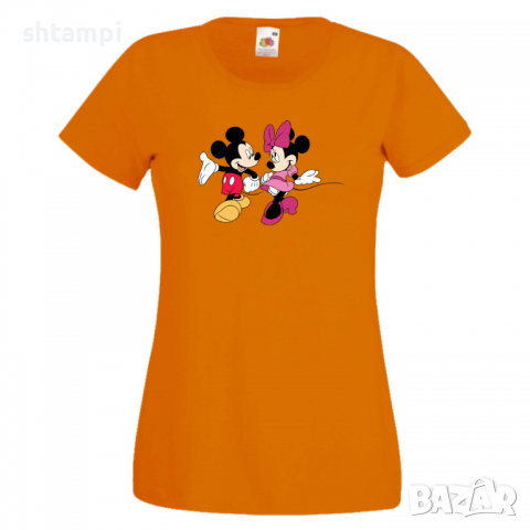 Дамска тениска Mickey & Minnie 6 Мини Маус,Микки Маус.Подарък,Изненада,, снимка 6 - Тениски - 36526252
