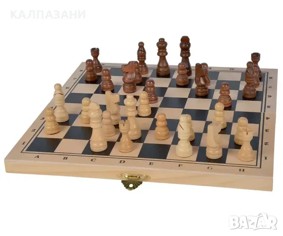 Дървен шах Delux Noris Simba Toys 606108014, снимка 2 - Игри и пъзели - 48979576