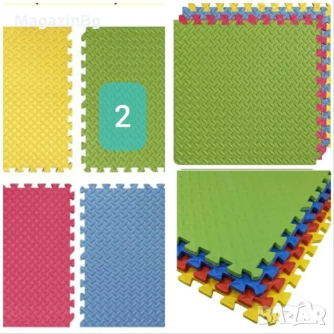 Настилка, Татами, Изработена от EVA, Комплект 60х60х1.3 см,100x100х2.5, снимка 3 - Други спортове - 49396853