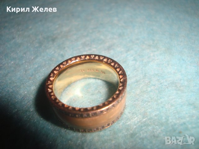 T1 ALE R 50 ПОЗЛАТЕН СКЪПОЦЕНЕН ЕМАЙЛИРАН ПРЪСТЕН PANDORA МАРКОВО ФЕШЪН БИЖУ с ДИАМАНТЧЕТА 25266 , снимка 9 - Пръстени - 34884063