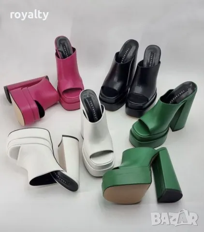 Чехли на ток - черна кожа, снимка 3 - Чехли - 50072402