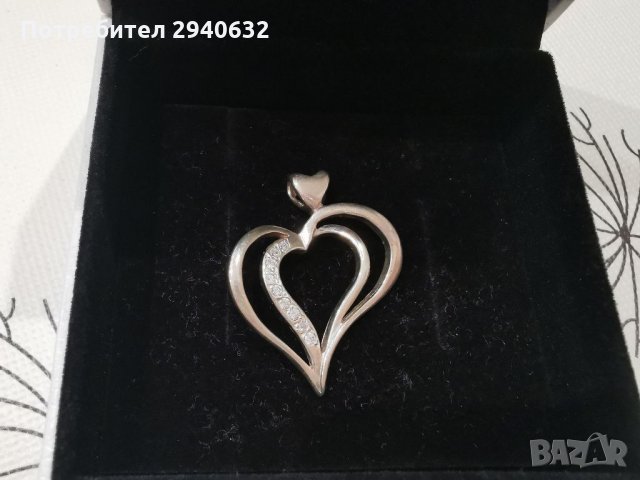 Сребърна висулка "Сърце", снимка 3 - Колиета, медальони, синджири - 32638693