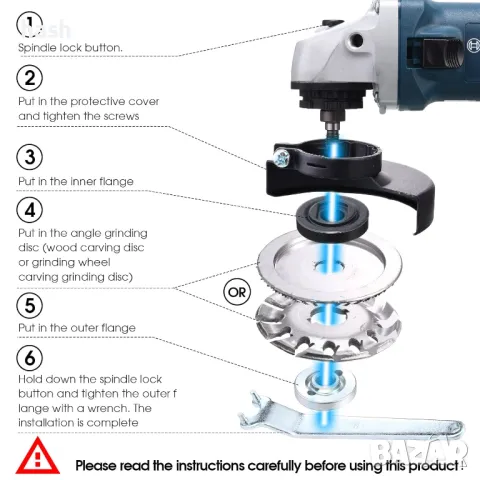 Комплект дискове за дърворезба за ъглошлайф, снимка 3 - Други инструменти - 48253388
