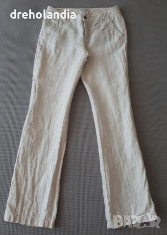 Бежов раиран ленен панталон Esprit – M (S)