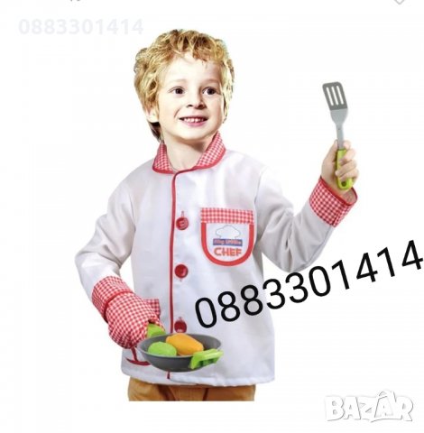 Детски костюм готвач и аксесоари , снимка 2 - Образователни игри - 32708082