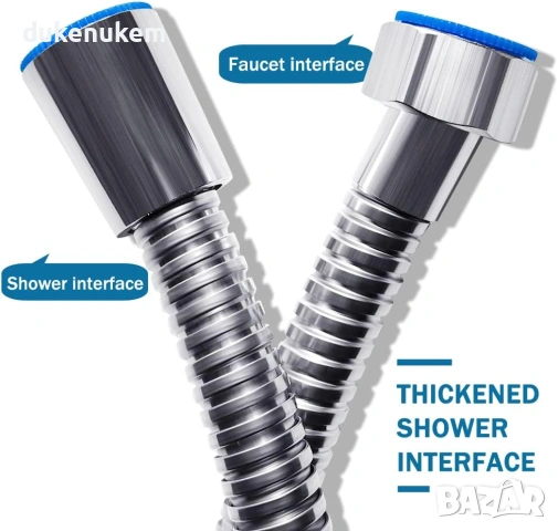 Гъвкав душ маркуч 3 м – противоусукващ, неръждаема стомана, снимка 7 - Смесители - 53229295