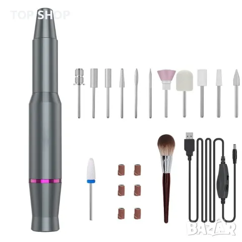 Електрическа пила за маникюр и педикюр,25000RPM, комплект 11 сведла + 1 керамичен,четка, пила