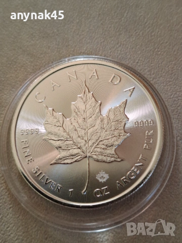 Сребро 1 oz. Канада, снимка 3 - Нумизматика и бонистика - 53474954