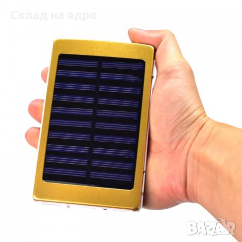 Мощна Соларна Батерия LED ЛЕД Прожектор Фенер за телефон Power Bank, снимка 6 - Външни батерии - 33347861