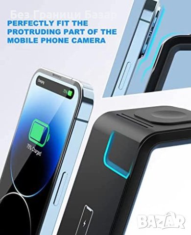 Ново Безжично Зарядно 3 в 1 Стойка 18W Бързо за iPhone, iWatch, AirPods, снимка 2 - Аксесоари за Apple - 43668976