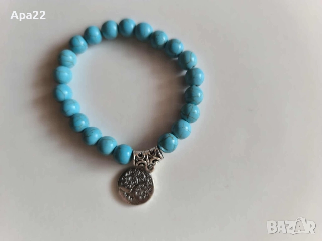 Гривни тюркоаз с морска висулка, снимка 9 - Гривни - 51108431