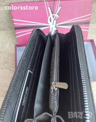 Луксозно черно портмоне YSL код SG228, снимка 3 - Портфейли, портмонета - 38032942