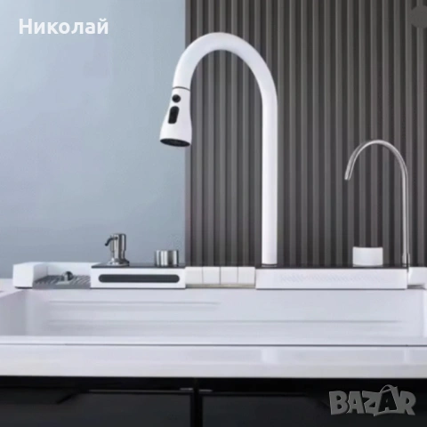 Комплект Умна кухненска мивка с изтеглящ се кран – LED дисплей, водопад, филтриране, 20 / 24 / 28 см, снимка 5 - Други - 53115707