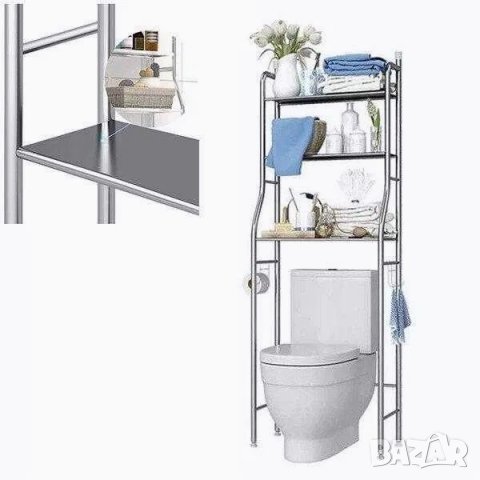 Нов Стелаж/етажерка над пералня, тоалетна, ъглова етажерка за баня и още, снимка 3 - Етажерки - 40473202