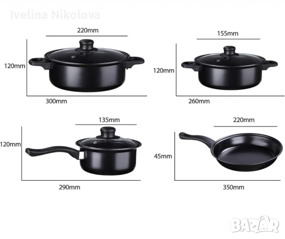 Комплект съдове за готвене от 13 части, снимка 3 - Съдове за готвене - 51401848