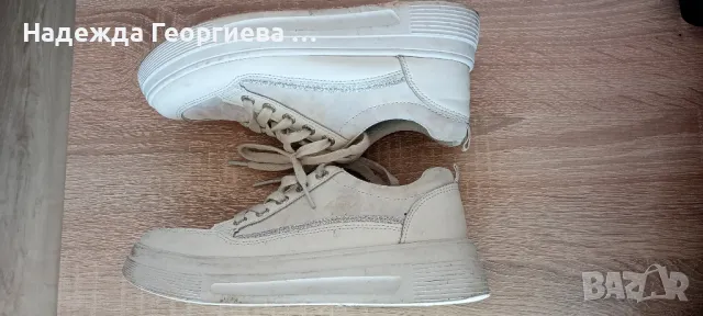 обувки тип кожени кецове с платформа 37 номер, снимка 3 - Дамски ежедневни обувки - 48077011