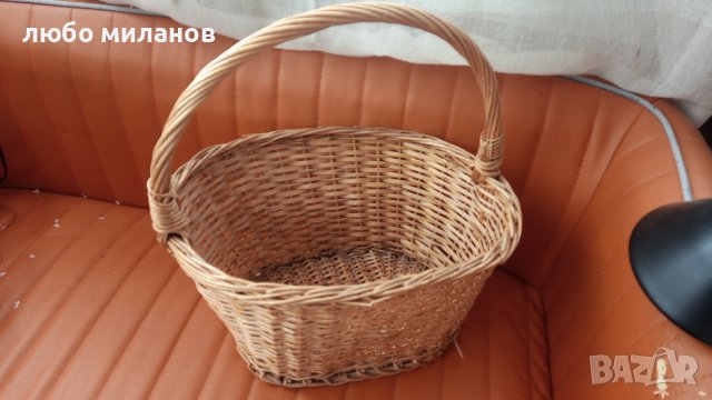 Стара плетена кошница, обла, снимка 6 - Антикварни и старинни предмети - 43426848