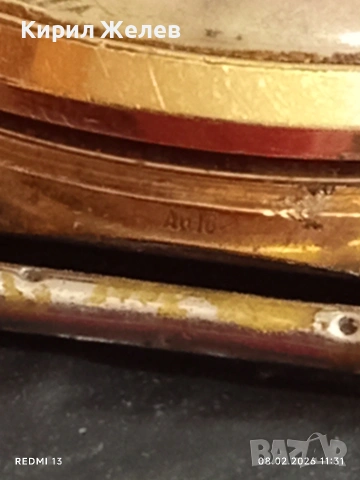 Стар механичен часовник позлатен Au10 за КОЛЕКЦИЯ 53639, снимка 5 - Антикварни и старинни предмети - 53399893