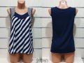Нова дамска елегантна моряшка блуза без ръкави, райе, снимка 2