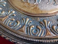 БАРОКОВА Месингова Релефна Чиния ,Пано за Стена с Позлата, снимка 4