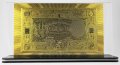 Златна банкнота 1000 Италиански лири в прозрачна стойка - Реплика, снимка 1 - Нумизматика и бонистика - 27080010