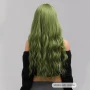 Зелена аниме къдрава перука с бретон, снимка 4