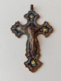 Антикварен бронзов кръст с позлата и емайл/Царска Русия/1850 год, снимка 7