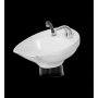 Керамична мивка за измивна фризьроска колона Poseidon - бяла / черна