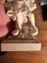 Старинна италианска скулптура Фаро  Архангел Михаил с копие и огнен меч, с които пронизва Дявола - п, снимка 8