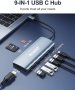 Acodot USB C хъб 9 в 1, HDMI, 3хUSB 3.0, 2хUSB 2.0, PD 100 W захранване, Micro SD / TF четец на карт, снимка 2