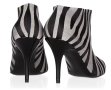 Stella McCartney Animal Zebra Patterned Canvas Ankle Дамски Обувки с Ток размер 36, снимка 2