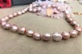 Розово колие от естествени ,барокови перли със сертификат, снимка 3
