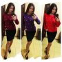 наличен дамски пуловер в червено , снимка 1 - Блузи с дълъг ръкав и пуловери - 43195551