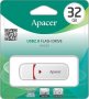 Нова USB 32GB Flash памет Apacer AH 333 - бяла, запечатана, снимка 1 - USB Flash памети - 28624953