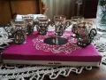 Стъклени чаши в подстаканчики, снимка 1