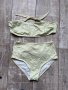 Нов висока талия светло зелен светло резедав бански костюм сет от две части брокат лек блясък , снимка 3