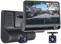FULL HD с три камери Видеорегистратор за кола, камера за автомобил DVR, ДВР, черна кутия регистратор, снимка 2