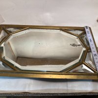Старо стенно огледало с бронзова рамка и фасет на огледалата, снимка 9 - Антикварни и старинни предмети - 42962381
