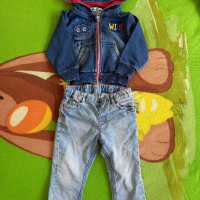 Детски дънки и якенце, снимка 1 - Бебешки дънки - 40618264