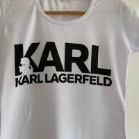 Karal Lagerfeld бяла дамска тениска , снимка 3 - Тениски - 32585543