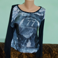 Трикотажна блуза номер L , снимка 3 - Блузи с дълъг ръкав и пуловери - 44908059