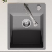 Кухненска Мивка от гранит модел РИГА XXL 440 x 530 mm - сива, снимка 5 - Други - 36821886