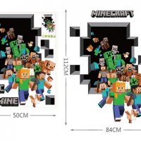 Minecraft Майнкрафт 3d врата стикер лепенка за стена или гардероб, снимка 2 - Други - 28537240