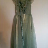 Зелена бална рокля с цветя, снимка 3 - Рокли - 44111456