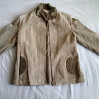 Кожено яке, палто, велур, бежово №40, снимка 2 - Якета - 40709280