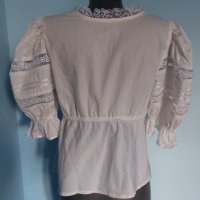 Кроп блуза тип туника от памук с буфон ръкави / голям размер , снимка 4 - Туники - 33316515